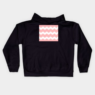 Abstract geometric pattern - zigzag - pink and white. Kids Hoodie